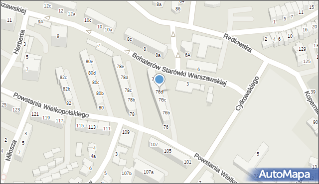 Gdynia, Powstania Wielkopolskiego, 76d, mapa Gdyni