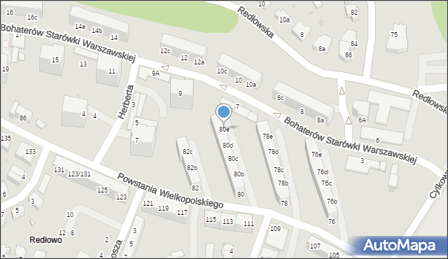Gdynia, Powstania Wielkopolskiego, 80e, mapa Gdyni