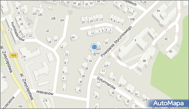 Gdynia, Powstania Styczniowego, 32, mapa Gdyni