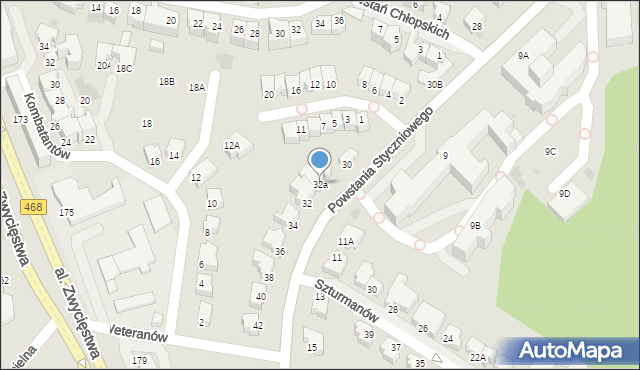 Gdynia, Powstania Styczniowego, 32a, mapa Gdyni