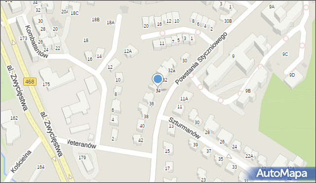 Gdynia, Powstania Styczniowego, 34, mapa Gdyni