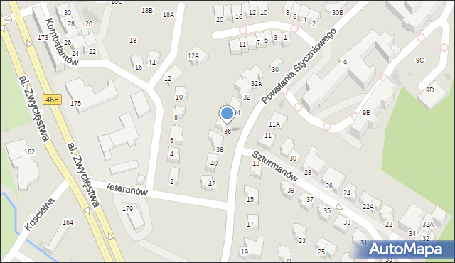 Gdynia, Powstania Styczniowego, 36, mapa Gdyni