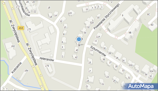 Gdynia, Powstania Styczniowego, 38, mapa Gdyni