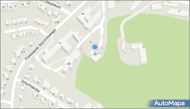 Gdynia, Powstania Styczniowego, 9D, mapa Gdyni