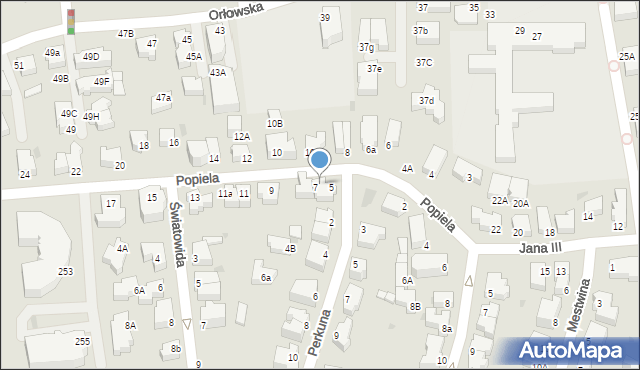 Gdynia, Popiela, 5-7a, mapa Gdyni