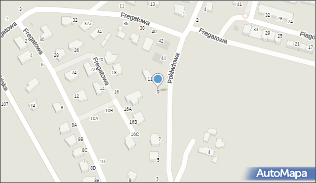 Gdynia, Pokładowa, 9, mapa Gdyni