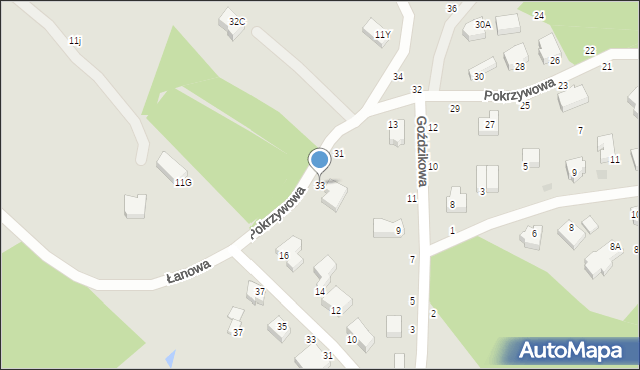 Gdynia, Pokrzywowa, 33, mapa Gdyni