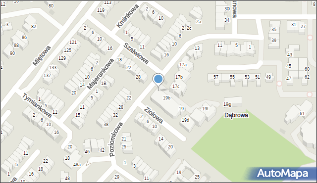 Gdynia, Poziomkowa, 19c, mapa Gdyni