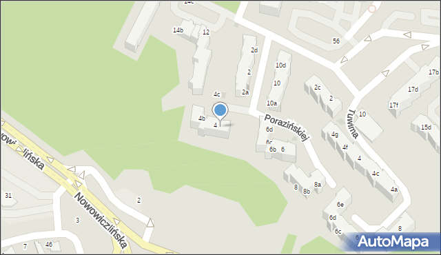 Gdynia, Porazińskiej Janiny, 4a, mapa Gdyni