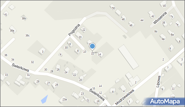 Gęsiniec, Pogodna, 12, mapa Gęsiniec