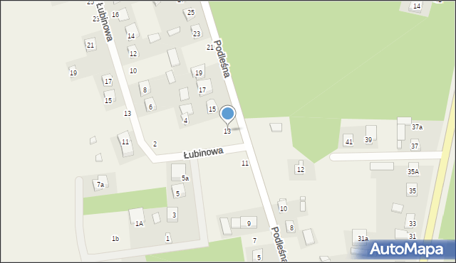 Gieczno, Podleśna, 13, mapa Gieczno