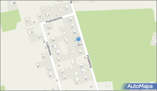Gieczno, Podleśna, 25, mapa Gieczno