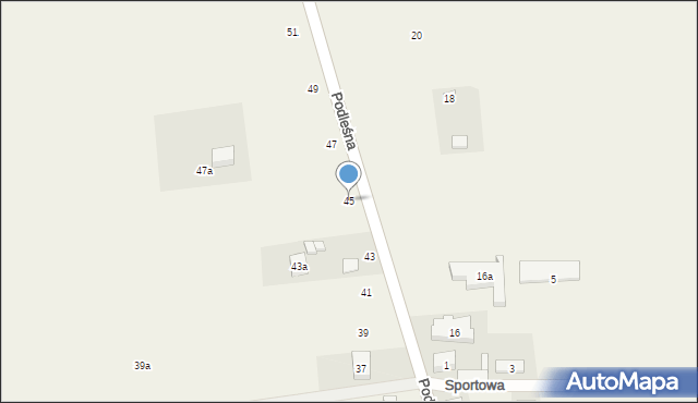 Gieczno, Podleśna, 45, mapa Gieczno