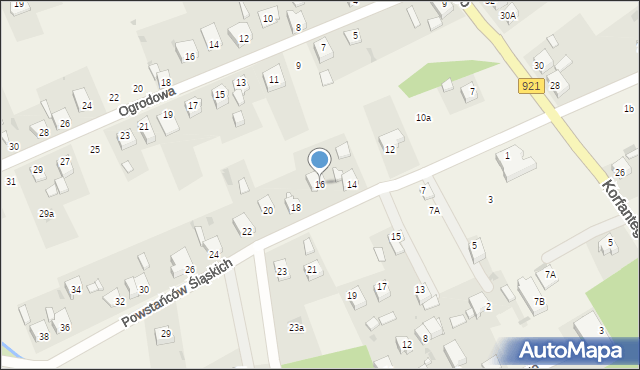 Gierałtowice, Powstańców Śląskich, 16, mapa Gierałtowice