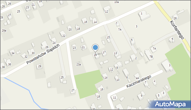 Gierałtowice, Powstańców Śląskich, 19, mapa Gierałtowice