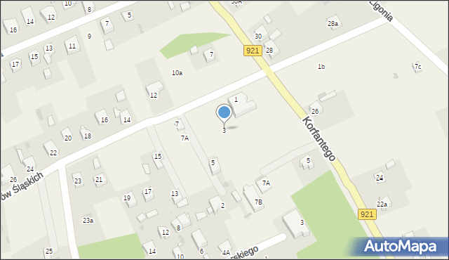 Gierałtowice, Powstańców Śląskich, 3, mapa Gierałtowice