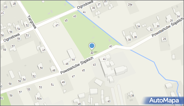 Gierałtowice, Powstańców Śląskich, 42, mapa Gierałtowice