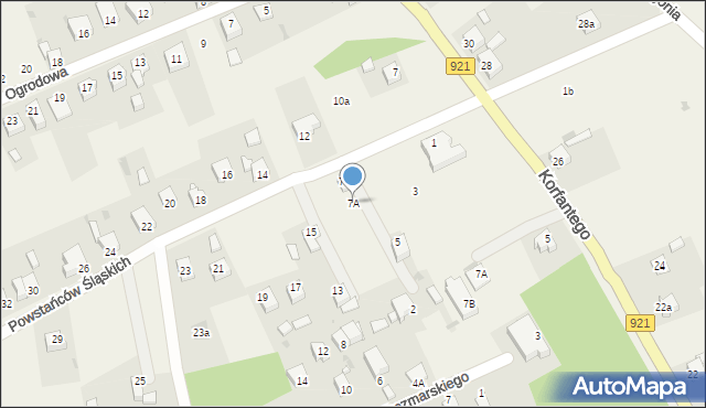 Gierałtowice, Powstańców Śląskich, 7A, mapa Gierałtowice