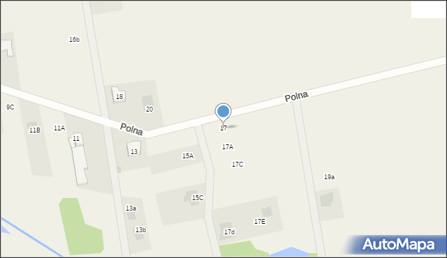 Glina, Polna, 17, mapa Glina