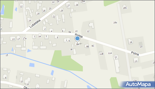 Glina, Polna, 9A, mapa Glina