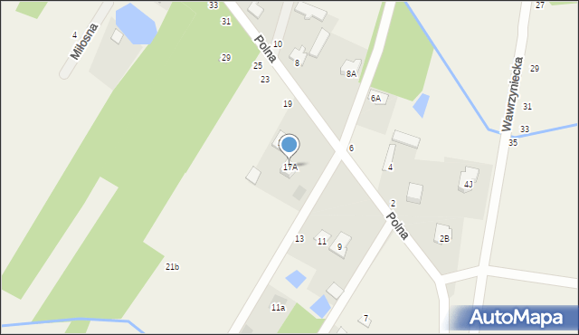 Glinianka, Polna, 17A, mapa Glinianka