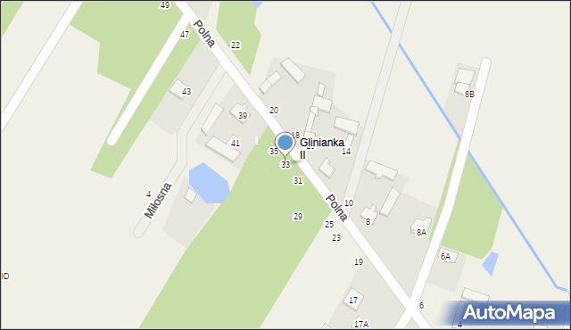 Glinianka, Polna, 33, mapa Glinianka