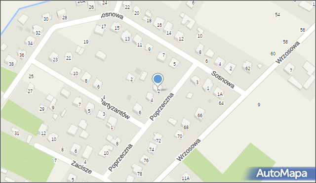 Glinianka, Poprzeczna, 2, mapa Glinianka