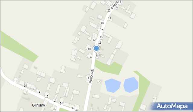 Gliniany, Potocka, 8, mapa Gliniany