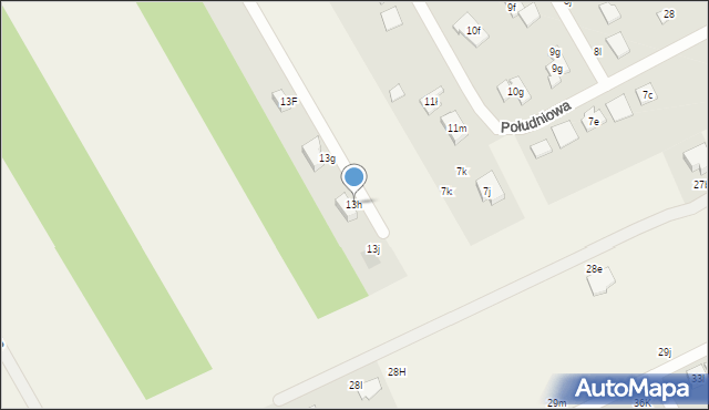 Glinnik, Południowa, 13h, mapa Glinnik