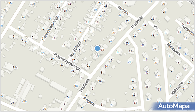 Gliwice, Podlesie, 11, mapa Gliwic