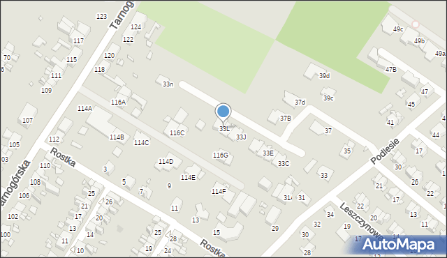 Gliwice, Podlesie, 33L, mapa Gliwic