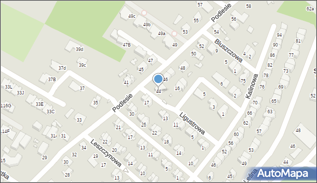 Gliwice, Podlesie, 44, mapa Gliwic