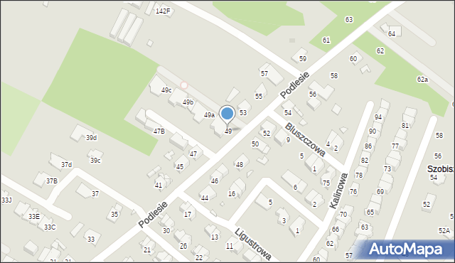 Gliwice, Podlesie, 49, mapa Gliwic