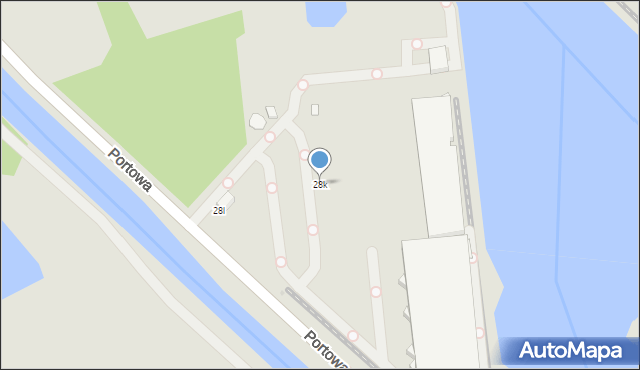 Gliwice, Portowa, 28k, mapa Gliwic