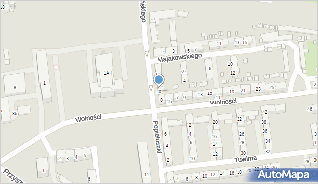 Gliwice, Popiełuszki Jerzego, bł. ks., 10, mapa Gliwic