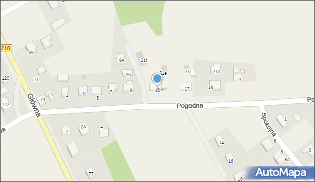 Głobino, Pogodna, 15, mapa Głobino