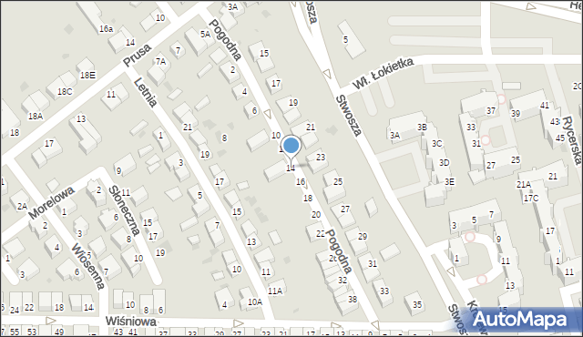 Głogów, Pogodna, 14, mapa Głogów