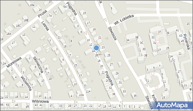 Głogów, Pogodna, 16, mapa Głogów