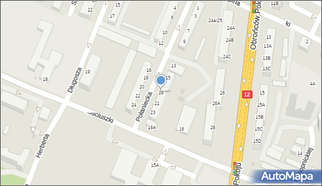 Głogów, Połaniecka, 19, mapa Głogów