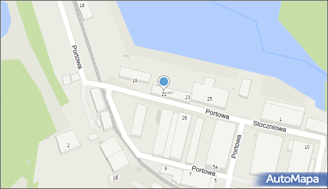 Głogów, Portowa, 21, mapa Głogów