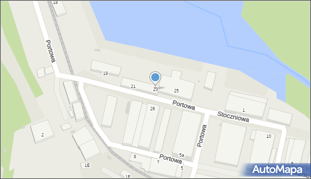 Głogów, Portowa, 23, mapa Głogów