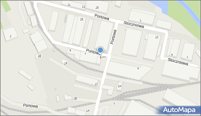 Głogów, Portowa, 5, mapa Głogów