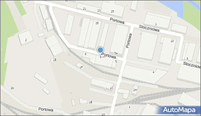 Głogów, Portowa, 7, mapa Głogów