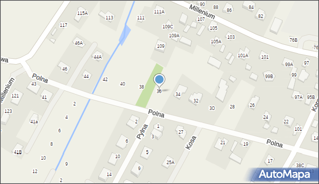 Głosków, Polna, 36, mapa Głosków