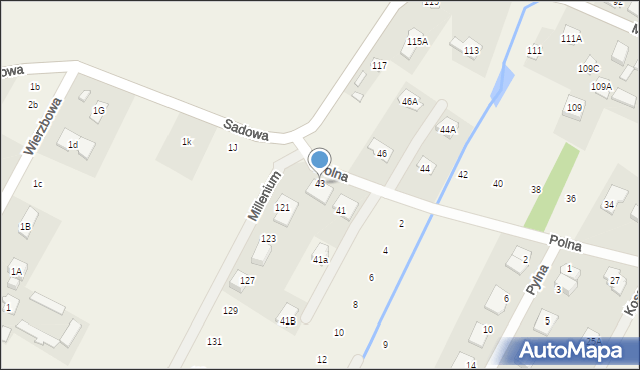 Głosków, Polna, 43, mapa Głosków