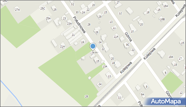 Głosków-Letnisko, Południowa, 17, mapa Głosków-Letnisko