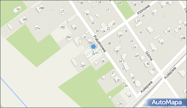 Głosków-Letnisko, Południowa, 21, mapa Głosków-Letnisko