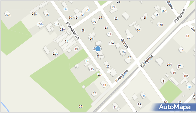 Głosków-Letnisko, Południowa, 22, mapa Głosków-Letnisko