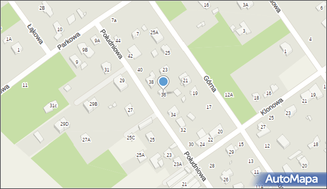 Głosków-Letnisko, Południowa, 36, mapa Głosków-Letnisko