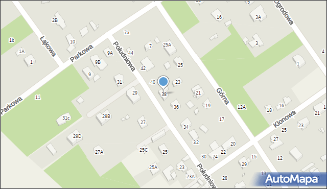 Głosków-Letnisko, Południowa, 38, mapa Głosków-Letnisko